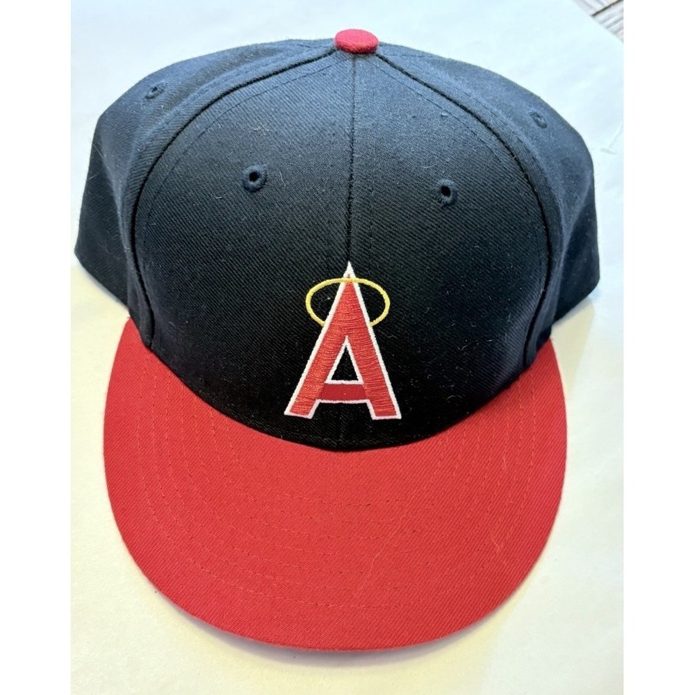 Cooperstown Collection California Angels Fitted Cap Size 7 1/2 Red Blue 1984
